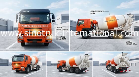 Xe tải bê tông trộn sẵn 3C Sinotruk Howo 371hp 10 bánh Lhd 6x4