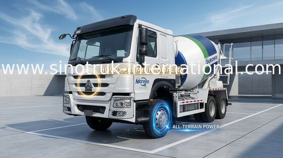 Xe trộn bê tông SINOTRUK TRẮNG HOWO 371HP LHD