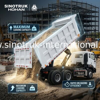 SINOTRUK HOWO 400 HP xe tải đổ nát cho xây dựng N7 quân sự đèn cảnh báo đấm