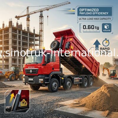 Sinotruk Howo Tiper Dump Truck Tx 400Hp Euro 2 8 × 4 Lhd Hộp hàng hóa hình U Đỏ