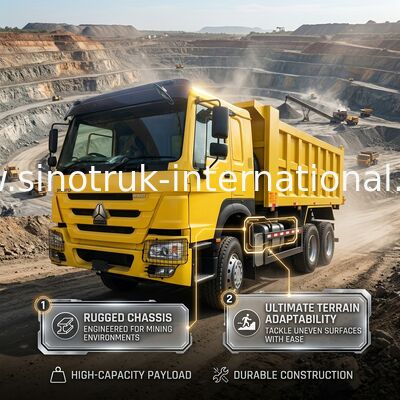 Sinotruk Howo Tipper Dump Truck Weichai 380Hp 10 bánh xe 6 × 4 Rhd 20CBM