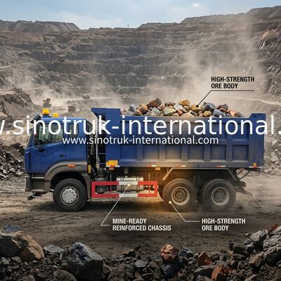Xe tải tự đổ Sinotruk N7 10 bánh 400Hp 6 × 4 có đèn cảnh báo