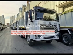 Sinotruk Howo / Hohan 6 × 4 Xe tải đổ rác 10 bánh Cơ hàng hình chữ nhật 20CBM Màu trắng