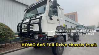 SINOTRUK HOWO 6x6 Khung gầm xe tải chở hàng toàn bộ mạnh mẽ và hiệu quả